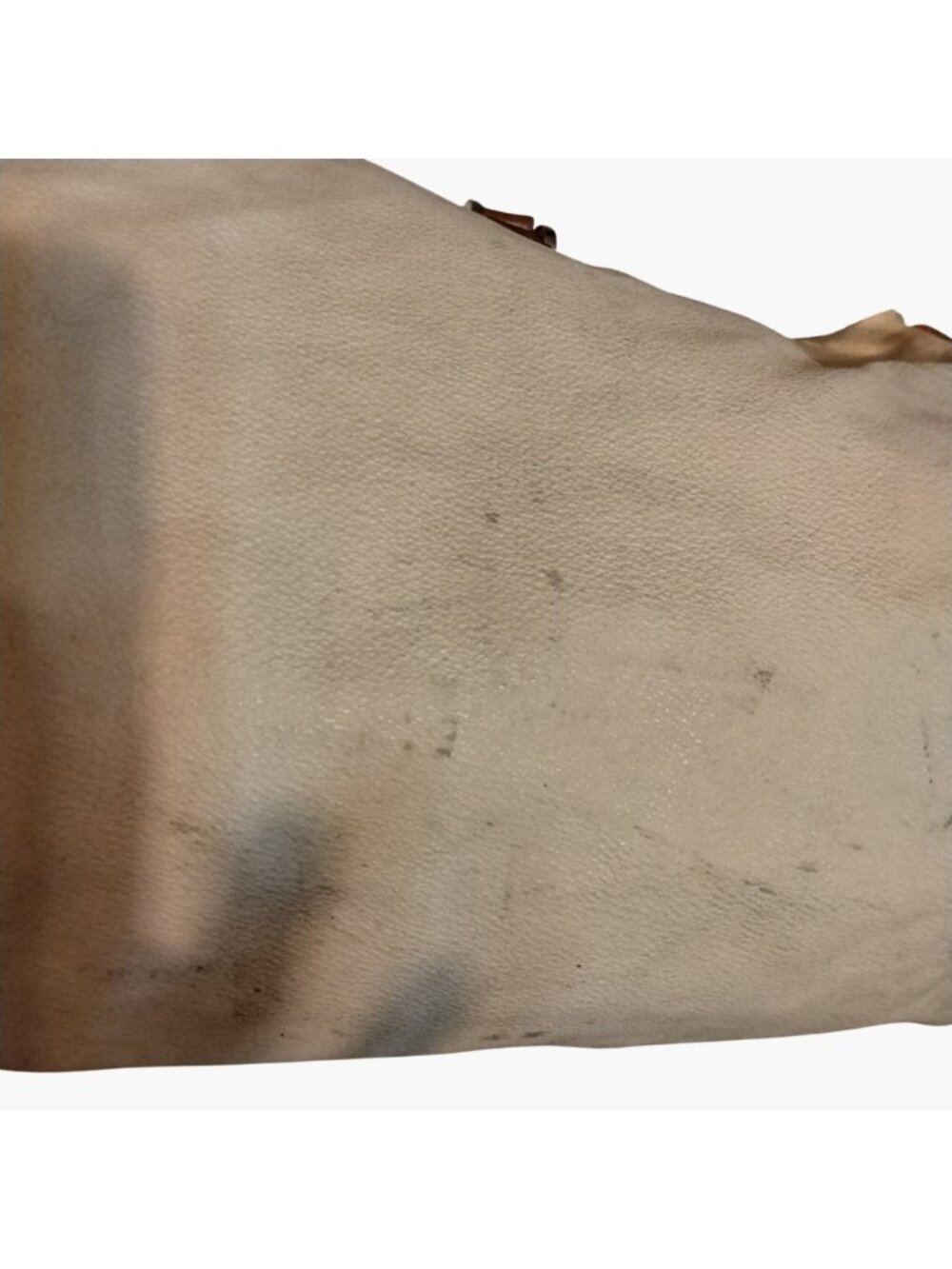 Fedra Milano Beige Leather Tote Bag Brown Handles Italy 1970s Vintage Shabby Dis - Picture 16 of 16